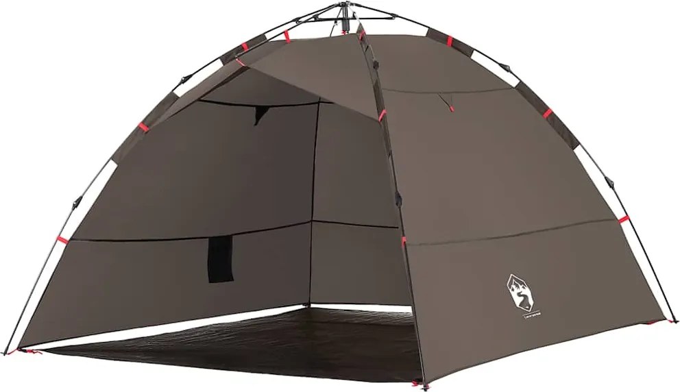 vidaXL Cort de pescuit pentru 4 persoane, maro, setare rapidă