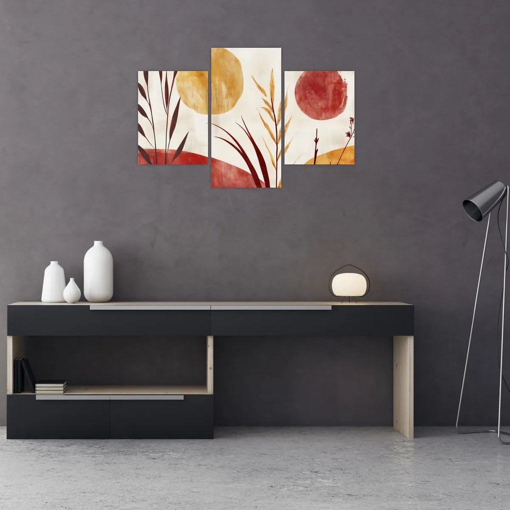 Tablou - Plante și cercuri (90x60 cm)