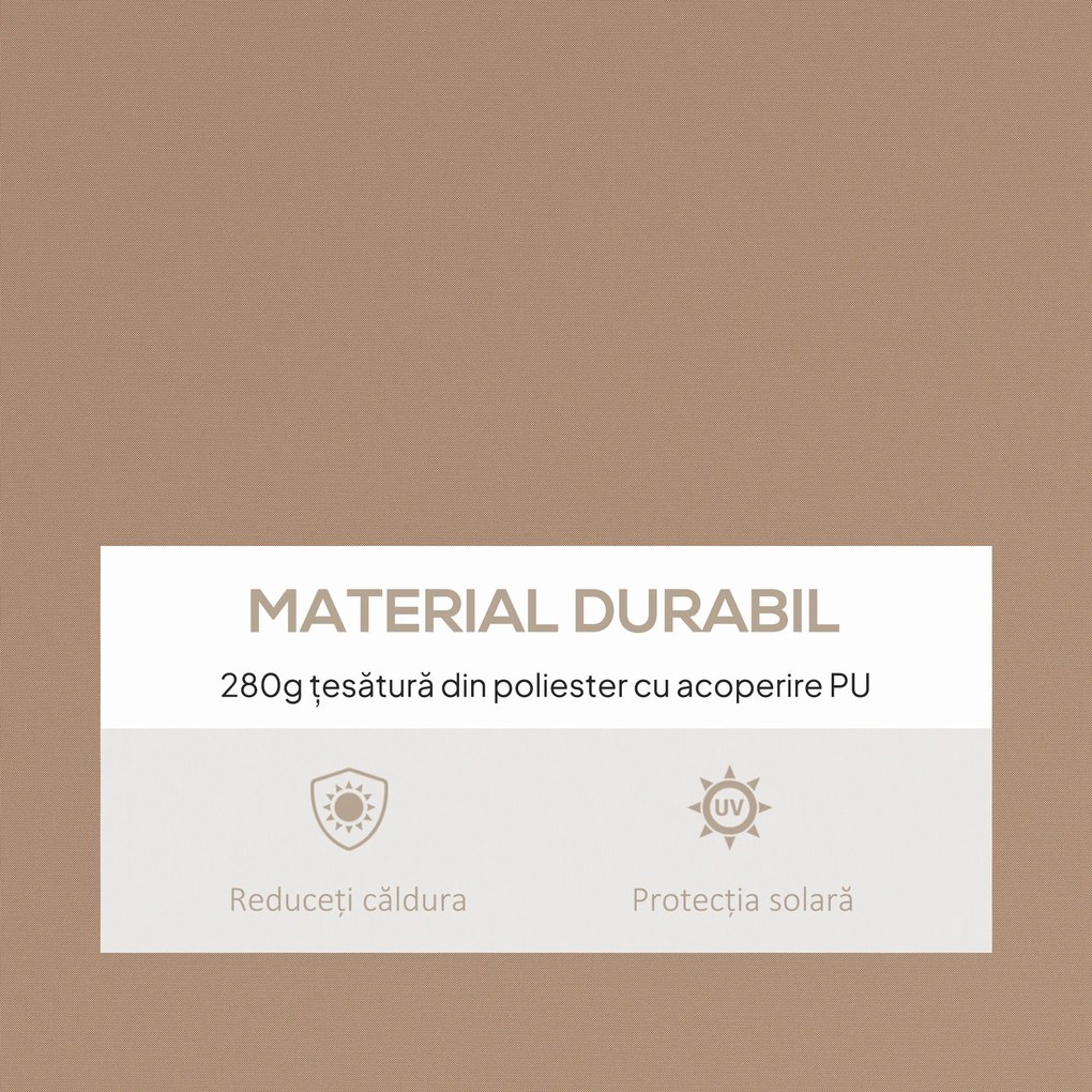 Outsunny Copertină Pliabilă pentru Exterior, Copertină Tip Roll-Up cu Deschidere Manivelă, 350x250 cm, Galben | Aosom Romania