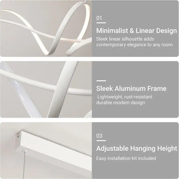 Brilagi - Lustra LED cu dimmer pe cablu SIGNATURE LED/55W/230V 120x23 cm albă + telecomandă