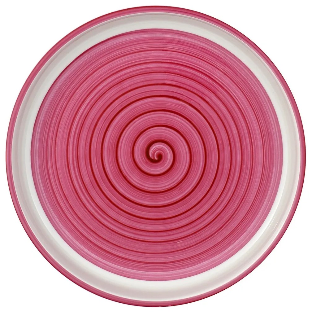 Platou pentru servire, Villeroy &amp; Boch, Clever Cooking, Ø 26 cm, portelan premium, pictat manual, roz