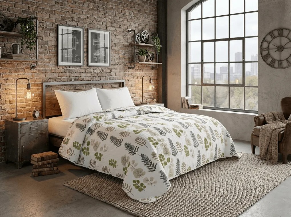 Cuvertura de pat SCANDI NATURE, verde Dimensiune: 220 x 240 cm