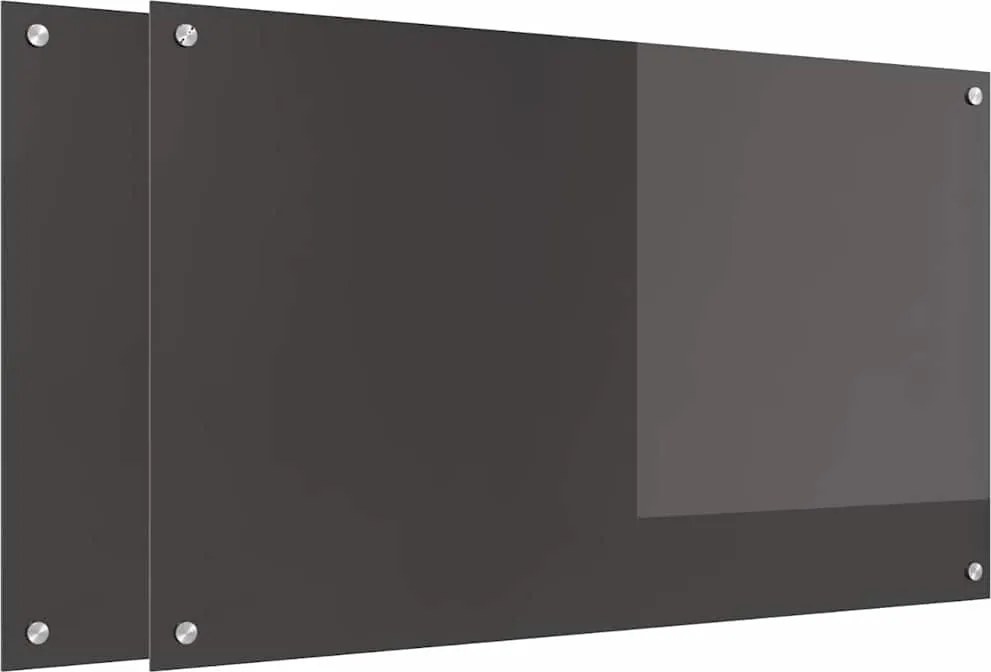 vidaXL Panou de bucătărie 2 pcs Gri închis 100 x 60 cm