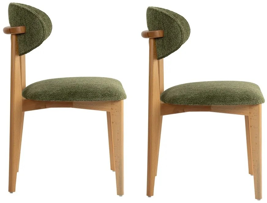 Set de scaune de sufragerie Lionte Green and LightOak, 2 buc.