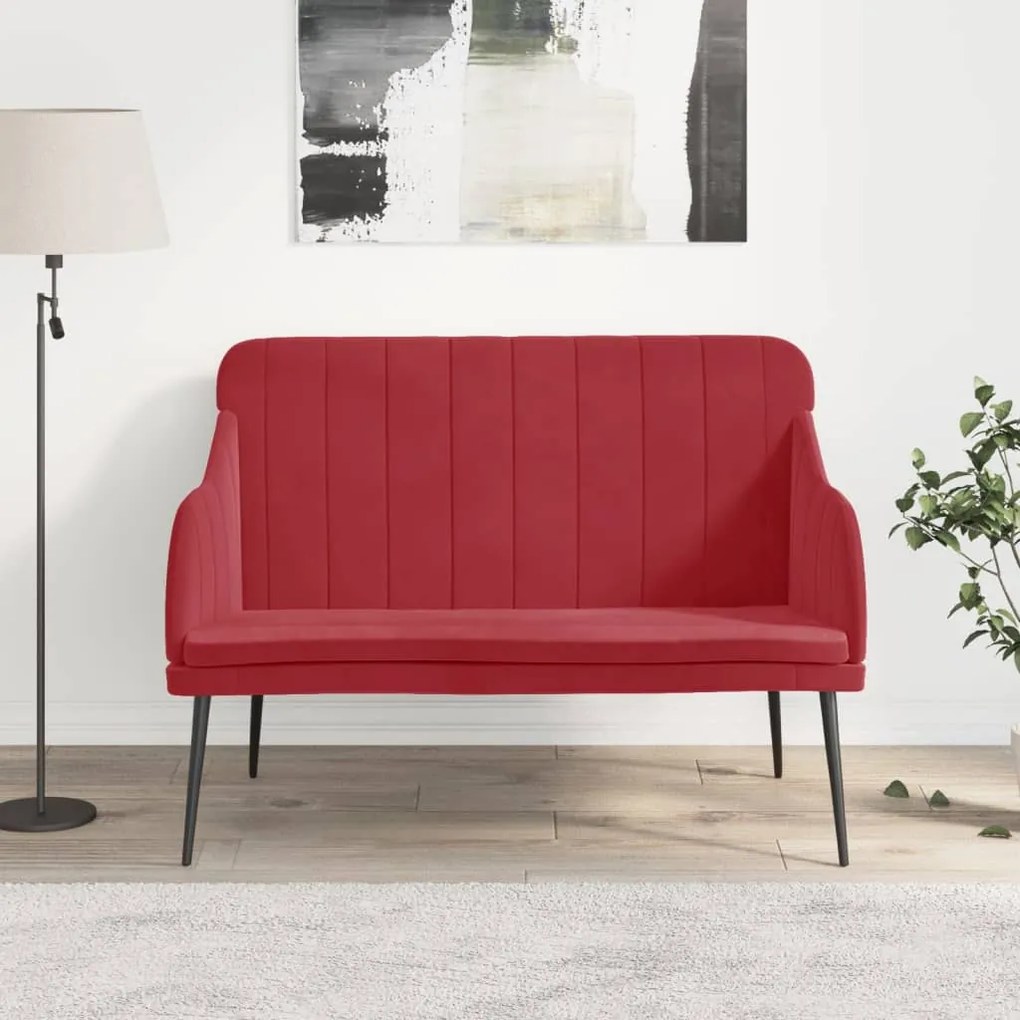351468 vidaXL Bancă, roșu vin, 110x76x80 cm, catifea