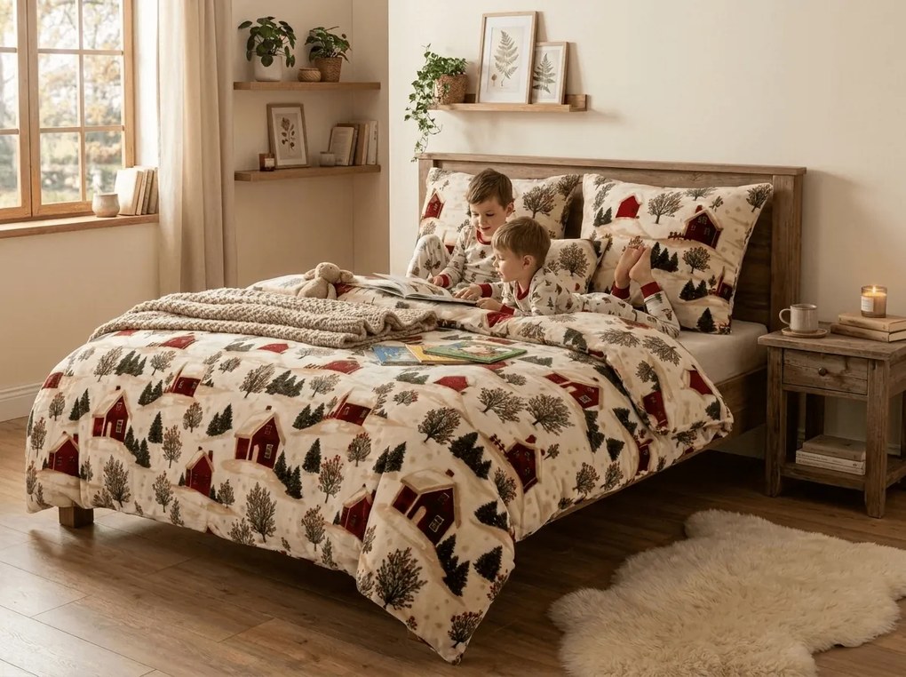 Lenjerie cocolino FARM HOUSE crem Dimensiune lenjerie de pat: 70 x 90 cm | 140 x 220 cm