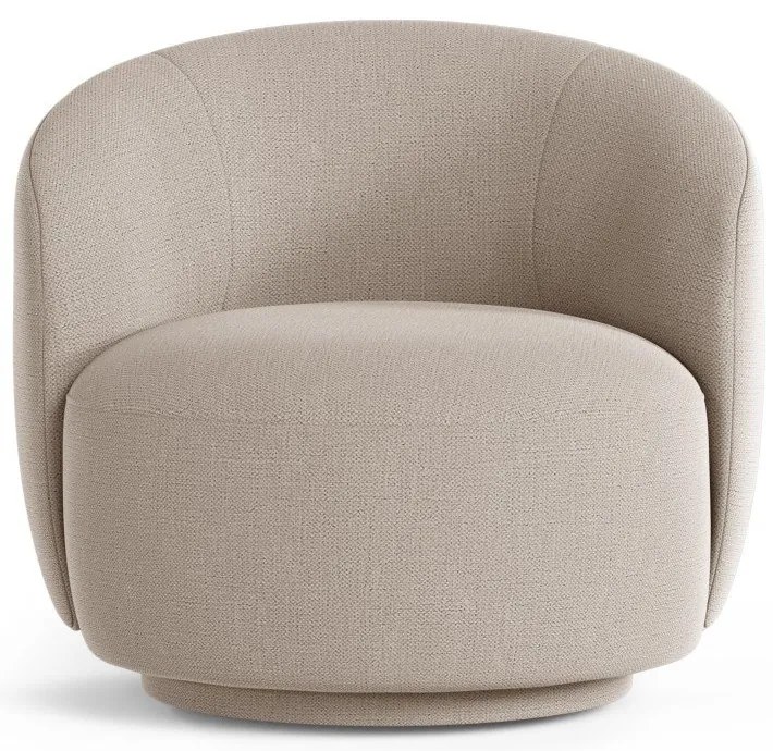 Fotoliu maro deschis pivotant cu tapițerie din chenille Letizia – Micadoni