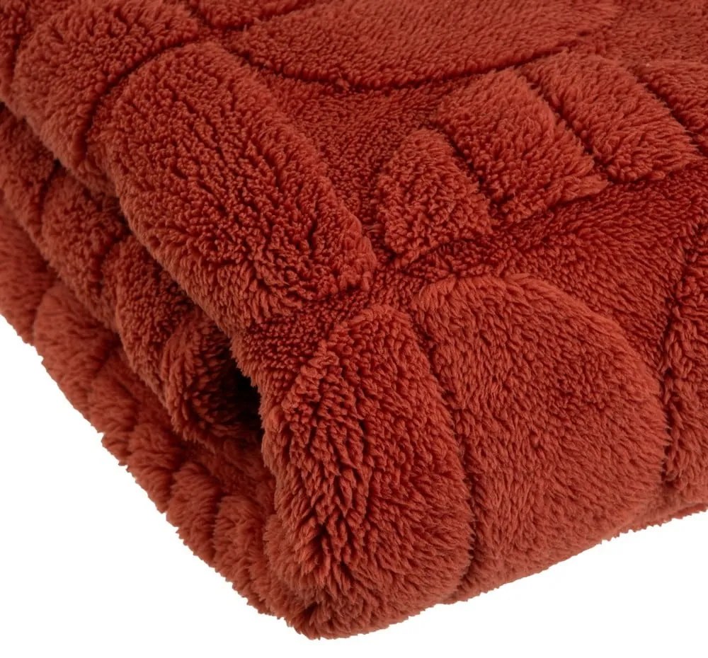 Pătură cărămizie din micropluș-cocolino 130x160 cm Mid Century – Casa Selección