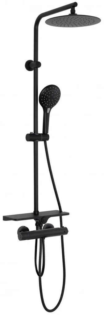 Baterie pentru dus Mike negru mat - H 98,5 cm