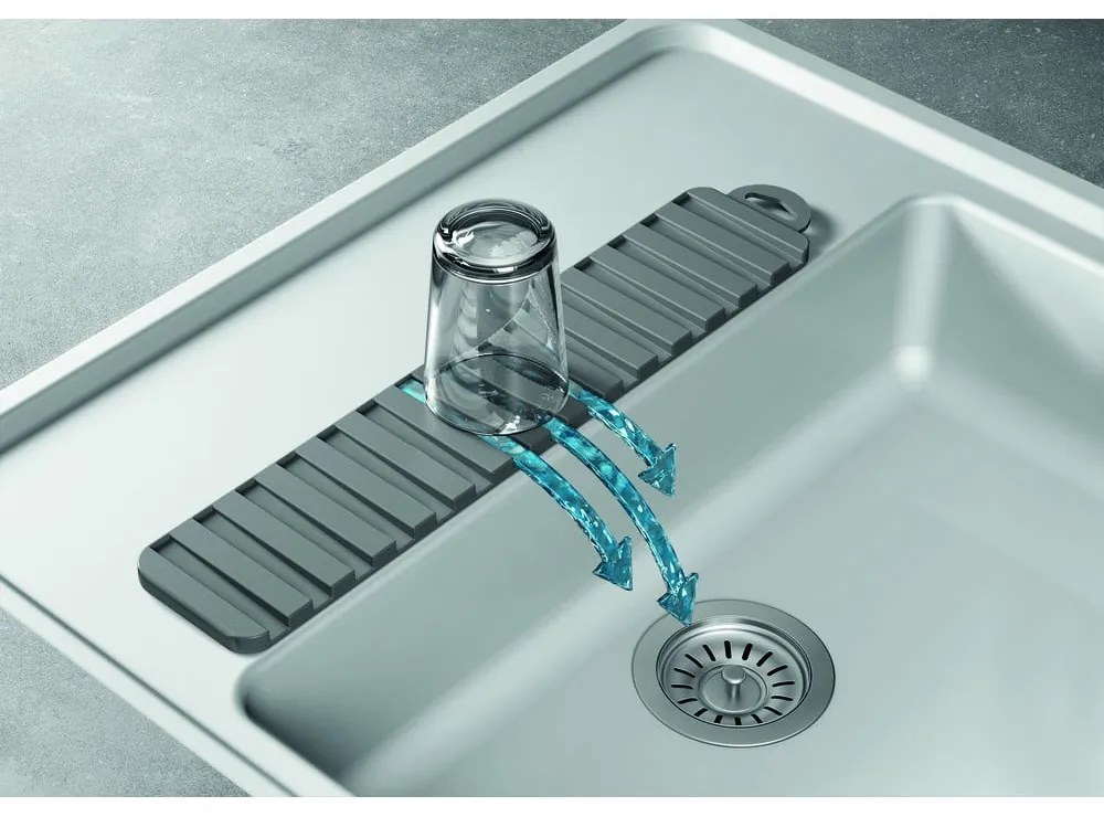 Scurgător de vase gri din plastic 42x8 cm Gravity – Metaltex