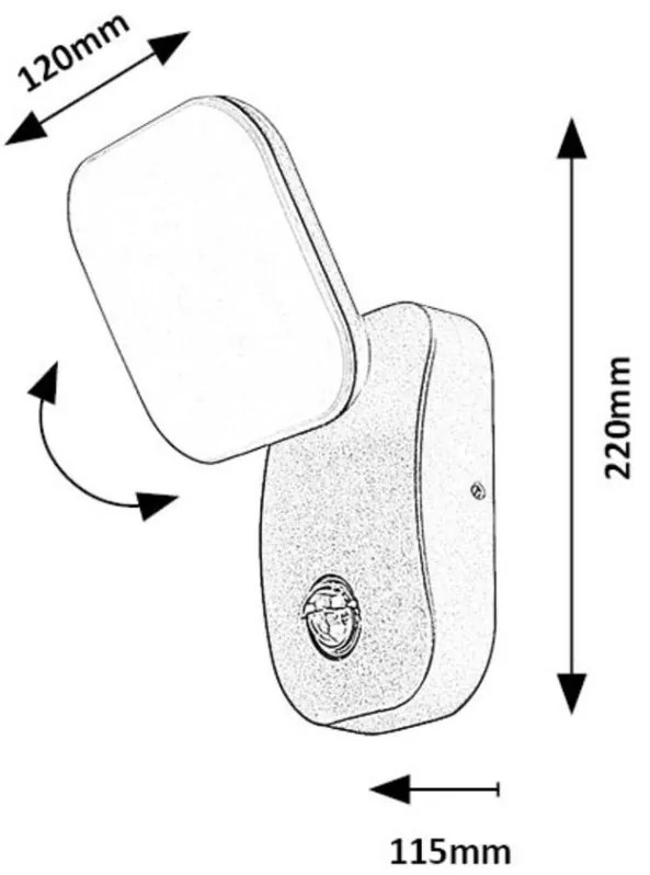Aplica de perete exterior cu senzor de miscare IP44 LED Odiel