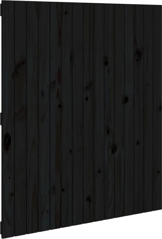 vidaXL Tăblie de pat pentru perete, negru 95,5x3x110 cm lemn masiv pin