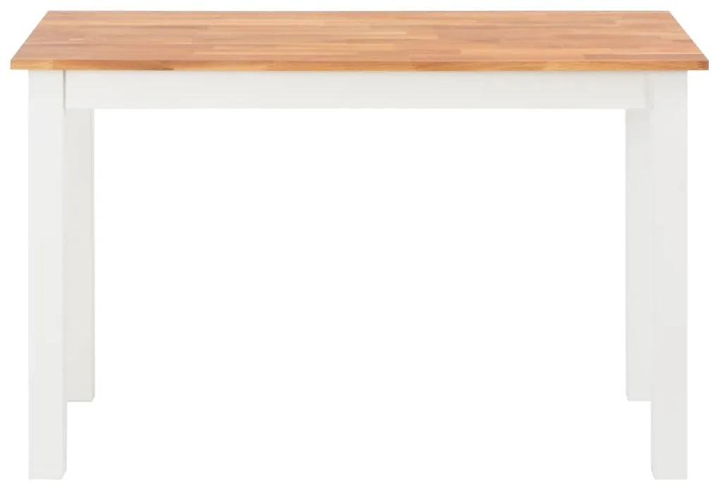 Masa de bucatarie, 120 x 60 x 74 cm, lemn masiv de stejar 1, Alb