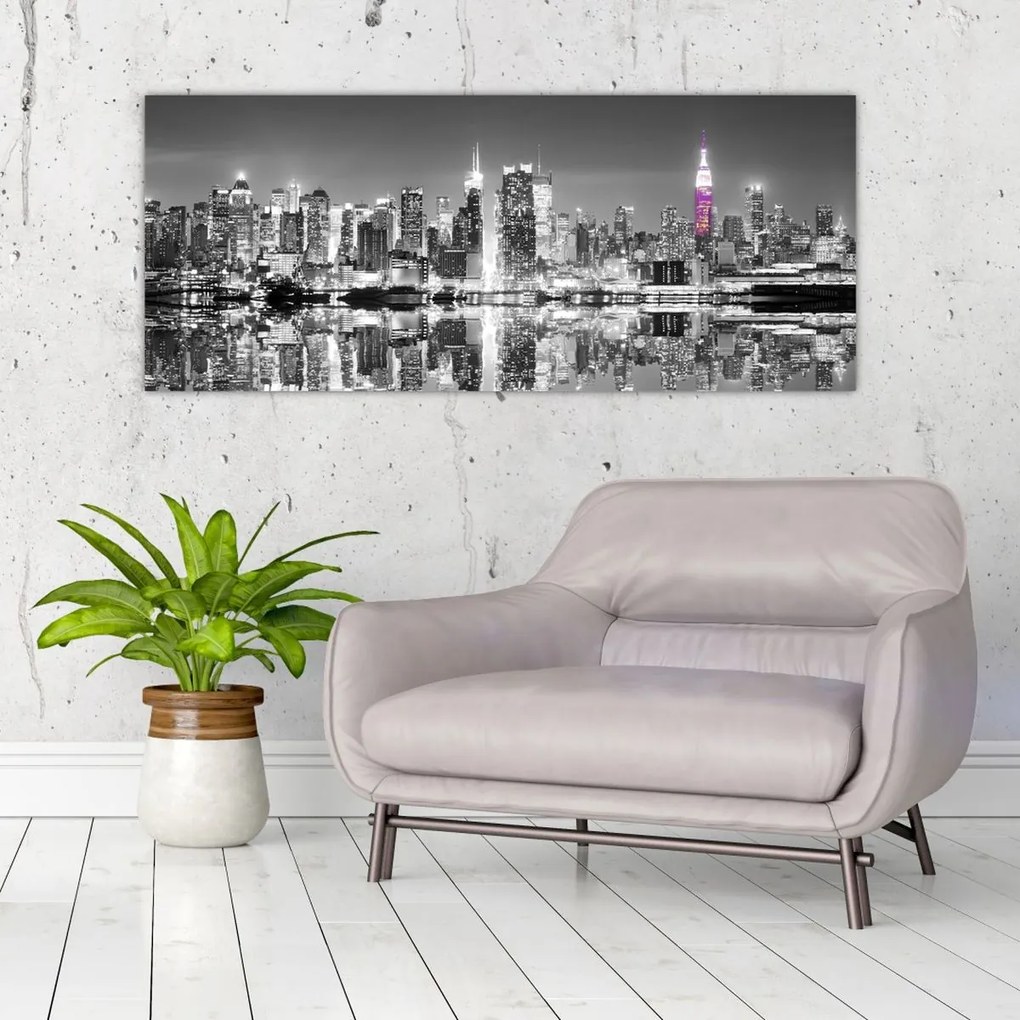 Tablou - New York și zgârie-norii mov (120x50 cm)