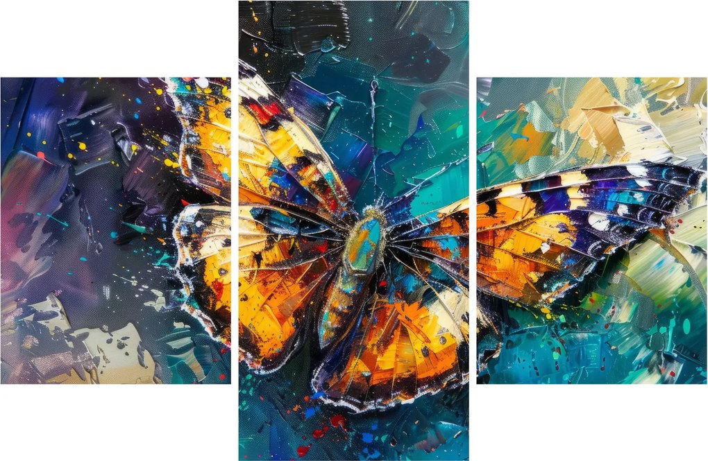 Tablou - Fluture, pictură în ulei (90x60 cm)