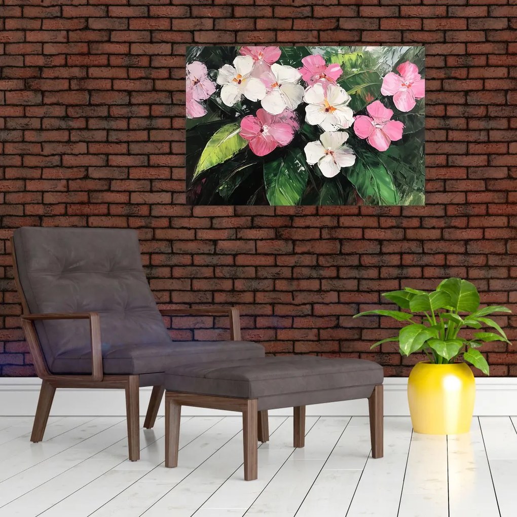 Tablou - Flori roz și albe (90x60 cm)