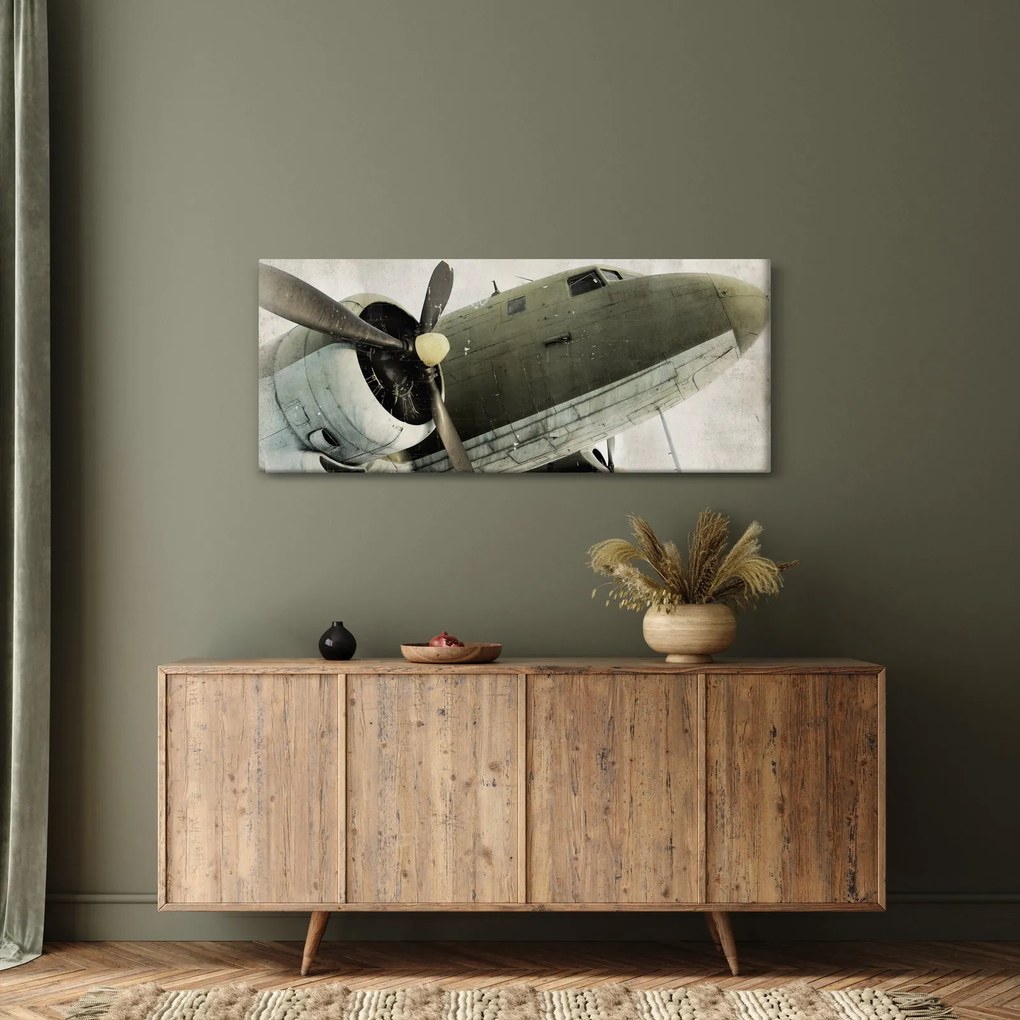 Tablou - Avion vechi cu elice (120x50 cm)