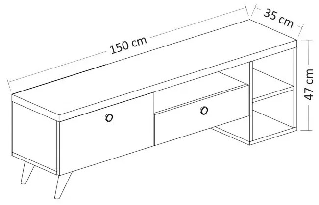 Comoda TV Parion Negru-Oak