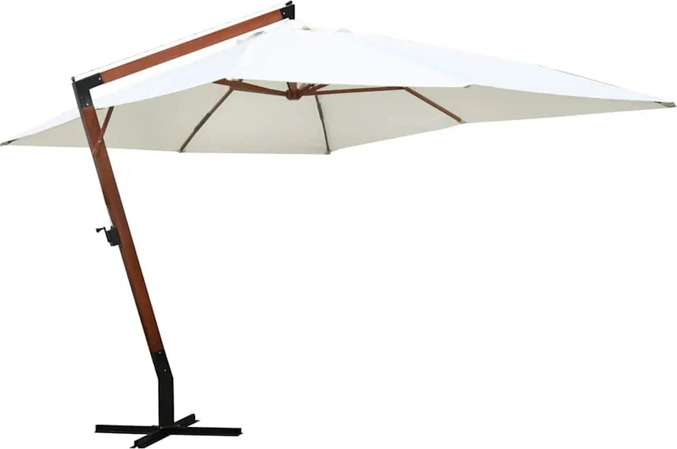 vidaXL Umbrelă de soare suspendată 300 x 400 cm, alb