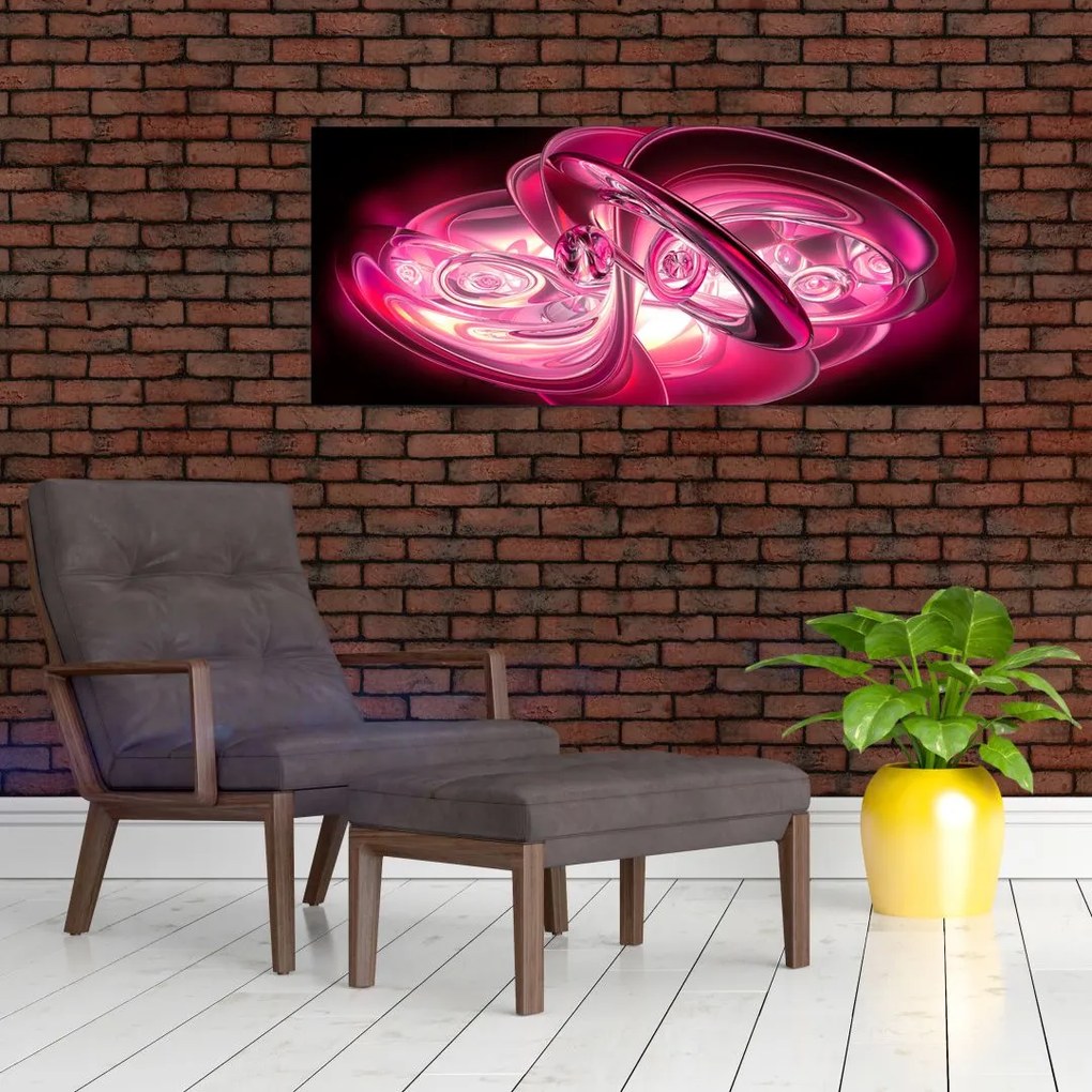 Tabloul cu fractali roz (120x50 cm)