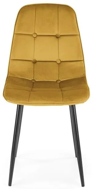 Set 4 scaune K417 velvet mustariu