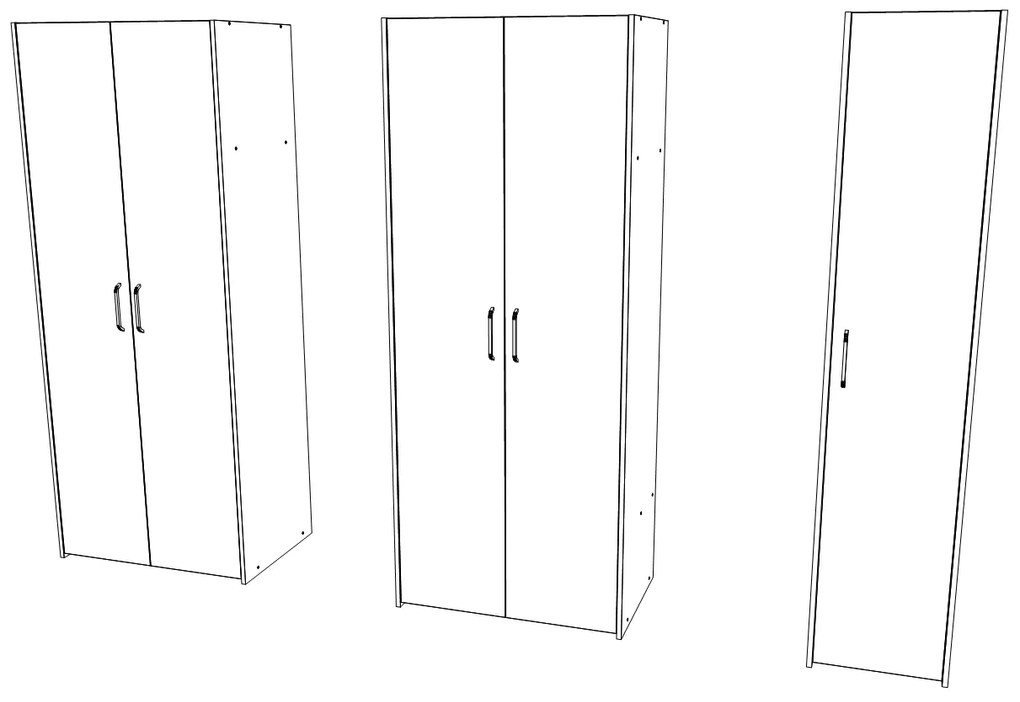 Dressing Malmo V1, Stejar Alb/Antracit, L 204 cm