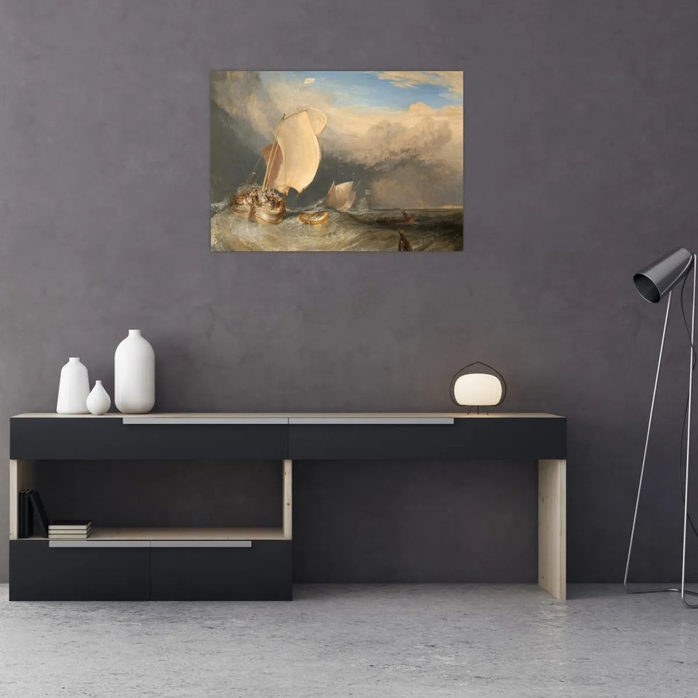 Tablou - William Turner, Fishing Boats with Hucksters Bargaining for Fish, reproducere (70x50 cm)
