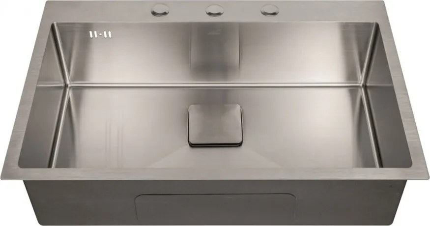 Chiuveta inox Inter Ceramic cu o cuva fara picurator finisaj inox satinat 75x50 cm