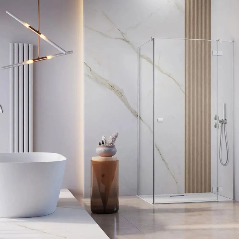 Cabina de dus dreptunghiulara cu usa batanta Radaway Essenza KDJ 100x90 cm crom-transparent dreapta