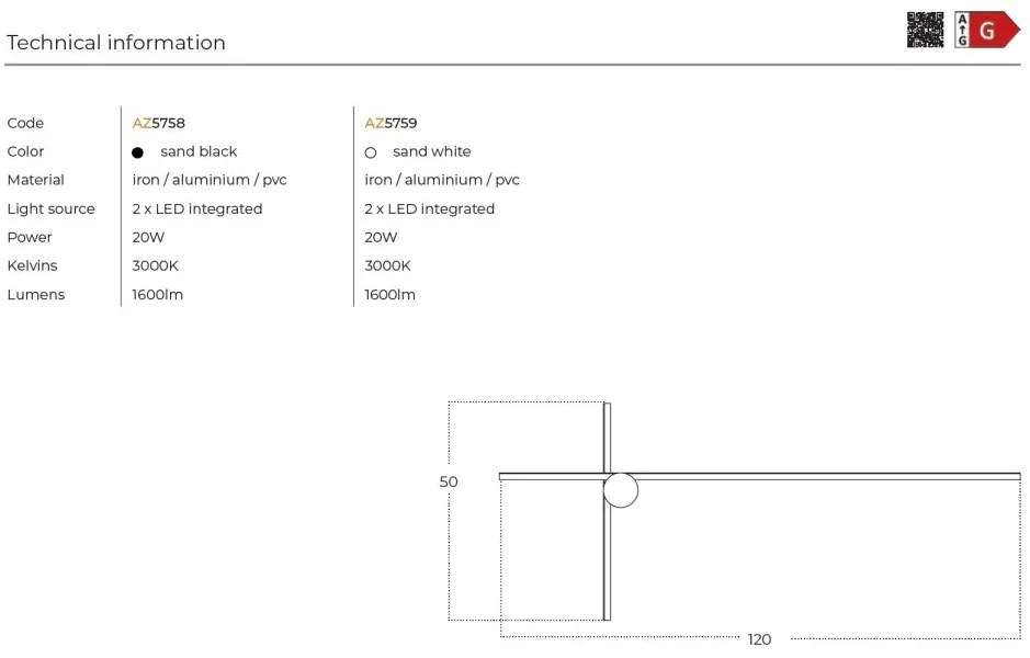 Aplica LED de perete stil minimalist FRANK A alba