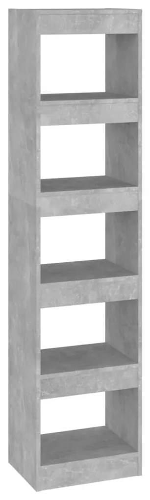 811632 vidaXL Bibliotecă/Separator cameră, gri beton, 40x30x166 cm