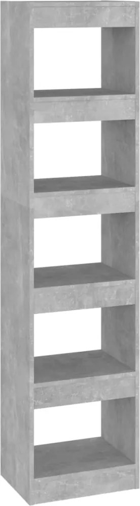 vidaXL Bibliotecă/Separator cameră, gri beton, 40x30x166 cm
