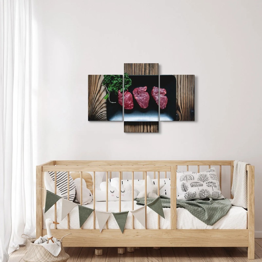 Tablou cu carne pe farfurie (90x60 cm)