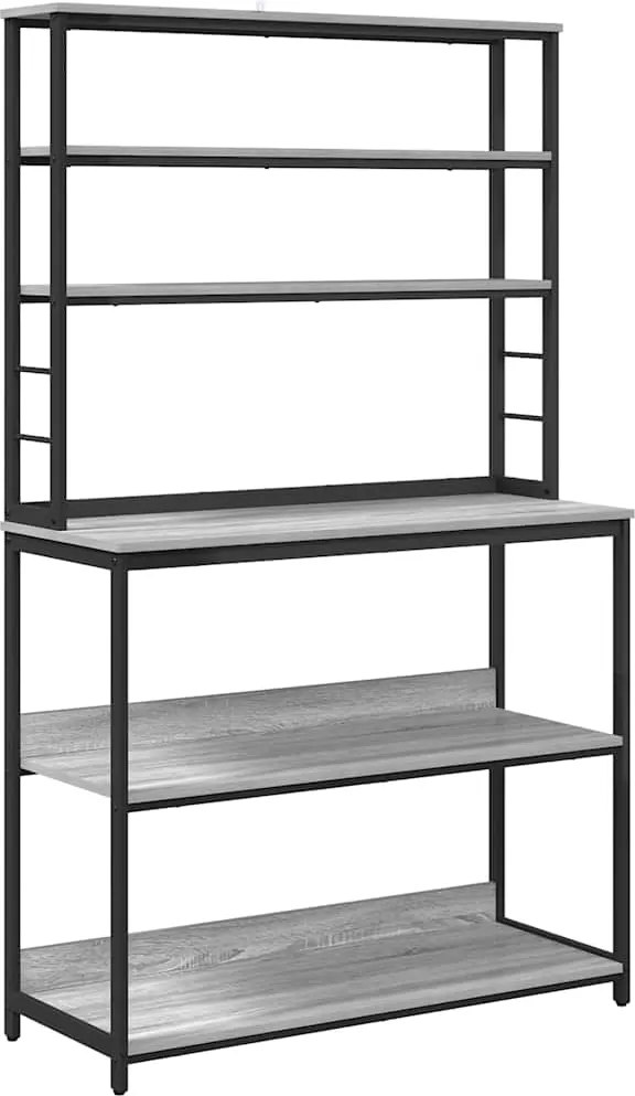 vidaXL Raft de bucătărie Gri Sonoma 100 x 40 x 168 cm Lemn compozit