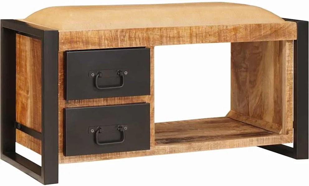 vidaXL Bancă cu spațiu de depozitare Maro Lemn masiv de mango