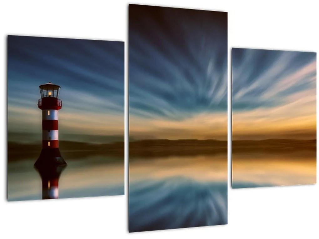 Tablou cu farul în mare (90x60 cm)