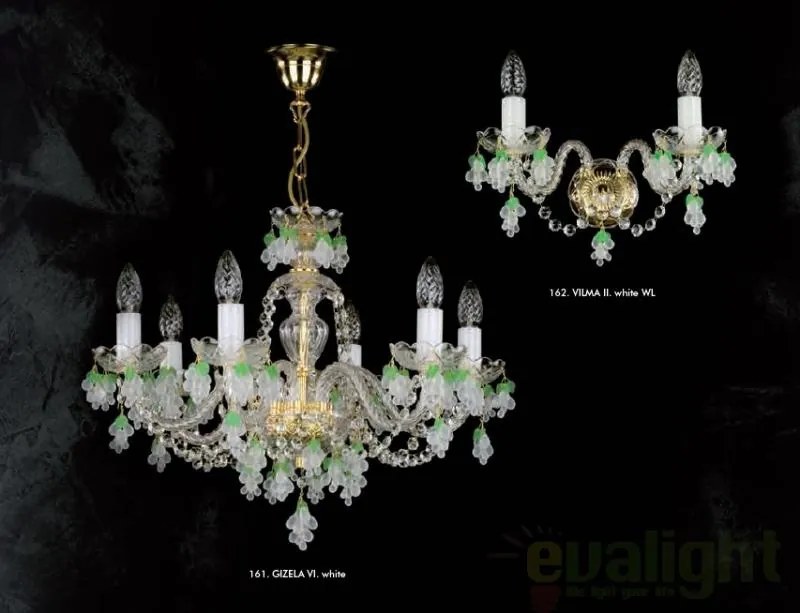 Aplica de perete cristal Bohemia Vilma II. white WL CE