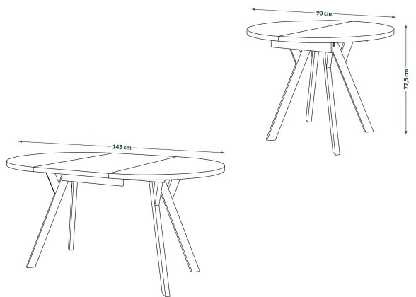 Masă de dining ARTUR bej/negru