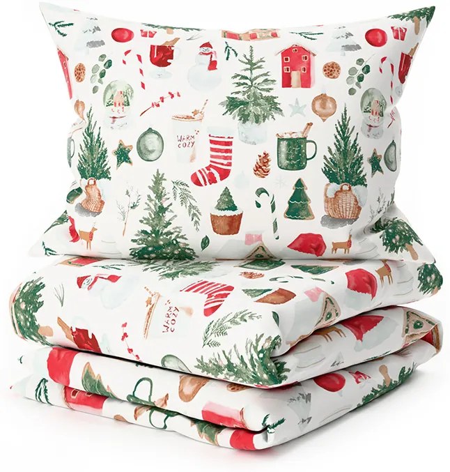 Lenjerie de pat din bumbac MAGIC CHRISTMAS albă Dimensiune lenjerie de pat: 2 buc 70 x 90 cm | 200 x 220 cm