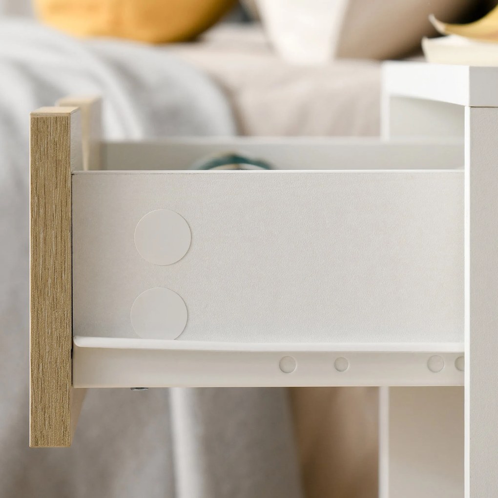 HOMCOM Noptiere Moderne cu Sertar și Raft, Design Modern și Funcțional, Ideal pentru Cameră de Dormit, Albastru | Aosom Romania