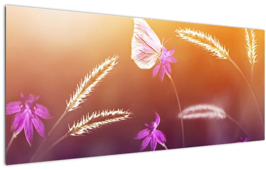 Tablou - Fluture roz (120x50 cm)