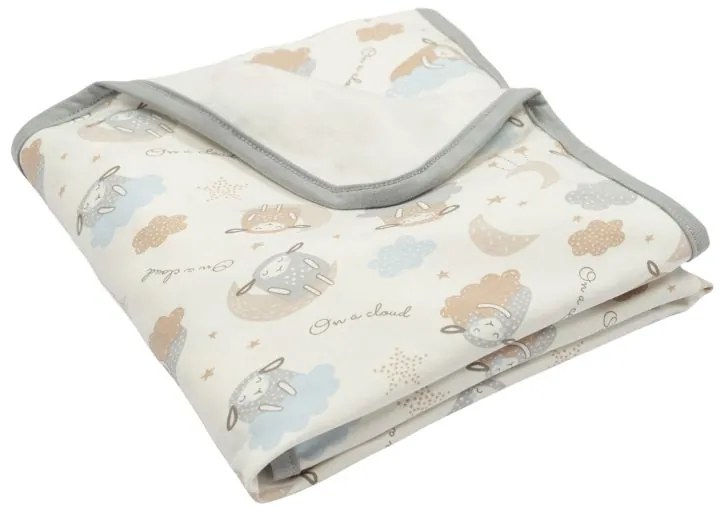 Paturica bebe din bumbac flausat moale si pufos pe interior 85x85 cm Kidizi On a Cloud Pastel