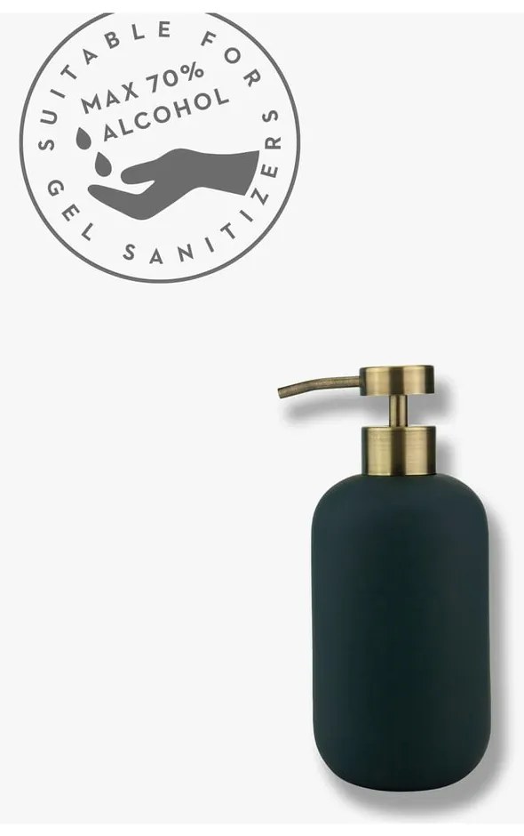 Dozator de săpun lichid gri antracit din ceramică 200 ml Lotus – Mette Ditmer Denmark