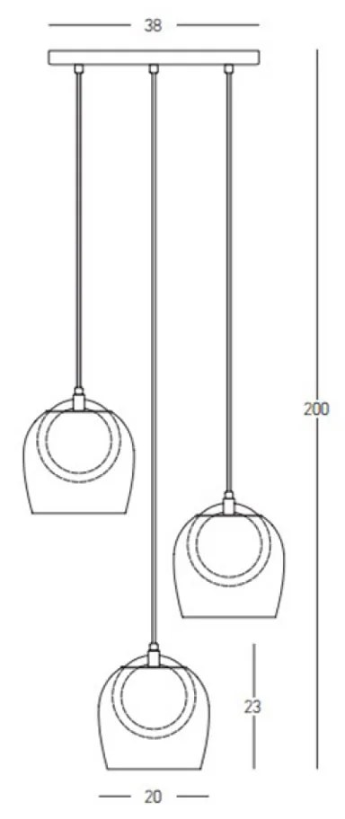 Suspensie  23081 Zambelis LED, Negru, Grecia