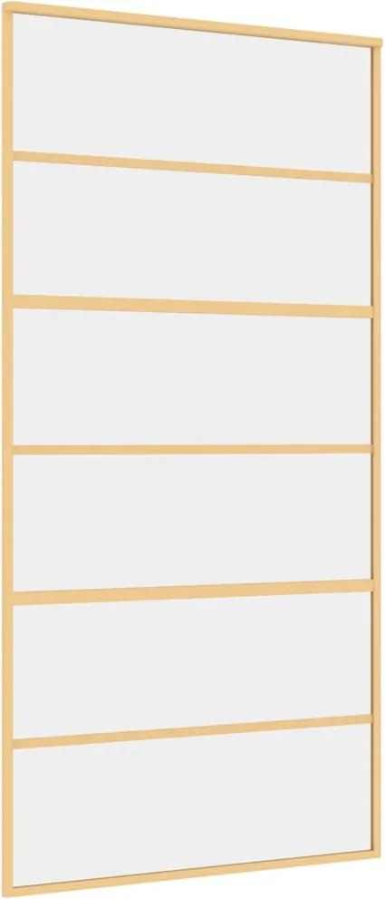 vidaXL Ușă glisantă, auriu, 102,5x205 cm, sticlă ESG mată și aluminiu