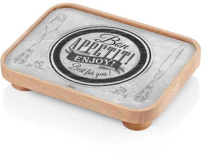 Platou Breakfast Bon Apetit Crem 30 x 10 cm