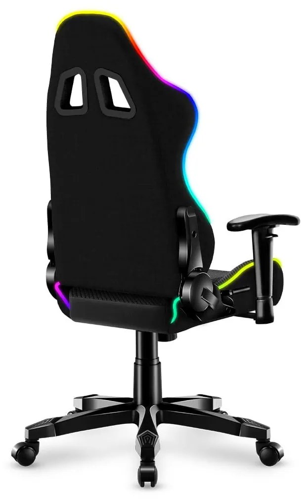 Scaun gaming pentru copii Rover 6 (negru + multicolor) (cu iluminat LED). 1087549