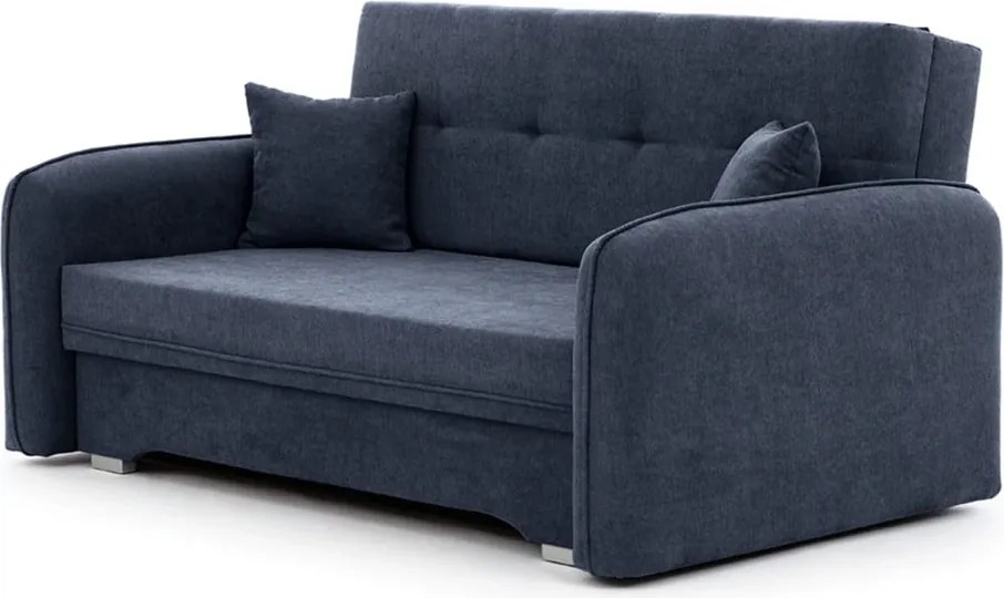 Canapea albastru-închis extensibilă/cu spațiu de depozitare cu tapițerie din chenille 155 cm Laine – ELTAP