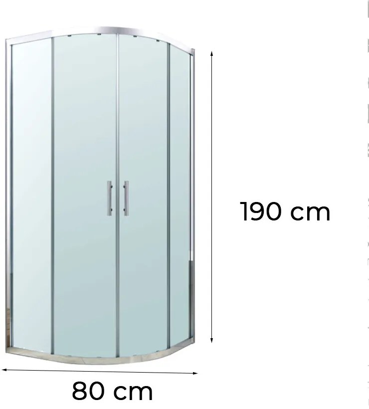 Soul 80x80 cm cabină de duș curbată fără tavă