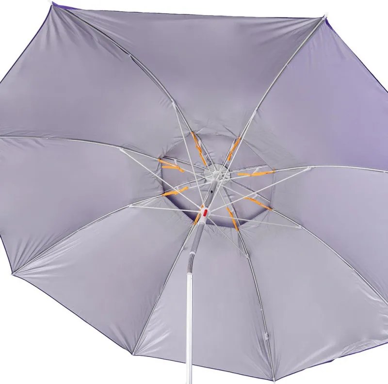 Umbrela de plaja Muhler YL1039, 200x200 cm, Protectie UV, Cadru din otel, Inclinare reglabila, Violet